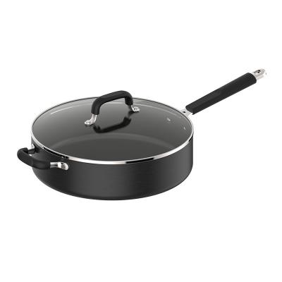 China Sustainable Premium Quality ASD Cookware Hard Anodised Non-stick Air Deep Frying Pan With Lid for sale