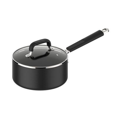 China Sustainable Convenient 18cm Medium Non Stick Saucepan With Lid For Small Family For Gas Stove for sale