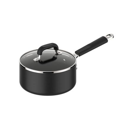 China Sustainable Top Quality Durable Hard Anodised Cookware Straining Nonstick Saucepan for sale