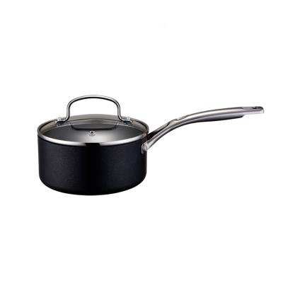 China Sustainable Hard Anodized Non Stick Pressed Aluminium Body Cooking Pot 20cm Saucepan for sale