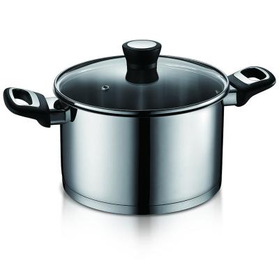 China Sustainable Brazing Of Stainless Steel Straight Clad Bottom Casserole Soup Pot Stainless Steel Casserole With Lid for sale