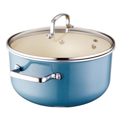 China Sustainable 24cm Kitchen Pot Cooker Portable Aluminium Insulated Casserole Stockpot For Sale for sale