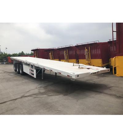 China FEA Analysis 40 ft Chinese Semi Flat Rack Truck New Flatbed Trailer For Container Cargo Transportation for sale