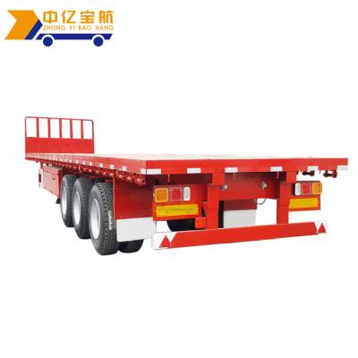 China FEA Analysis 50 Ton 12m 40ft Middle East Saudi Arabia Container Flat Bed Semi Trailer With Headboard for sale