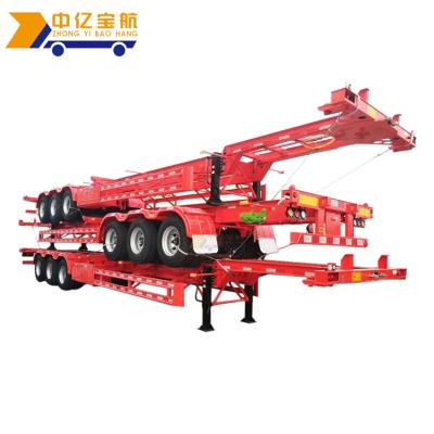 China Truck Trailer Tri Axle Chasis Container Skeletal Extendable Intermodal Semi Trailer With Twist Lock for sale