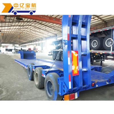 China Truck Trailer 3 Axle 70 Ton 40ft Low Bed Low Bed Semi Truck Trailer Dimension for sale