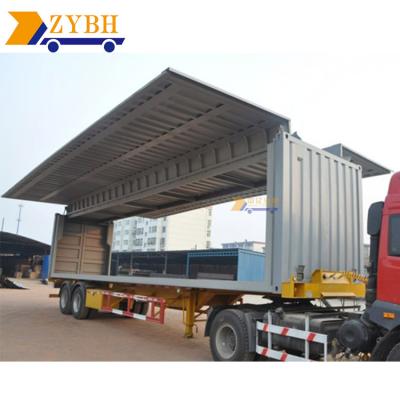 China Truck Trailer 20Tons 2 Axles Wing Open Van Cargo Box Truck Semi Trailer for sale