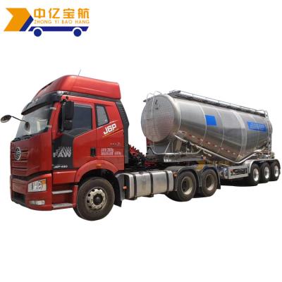 China Truck Trailer 35cbm 45cbm Cement Powder Aluminum Alloy Bulk Steel Tanker Semi Trailer V Tank Truck Semi Trailer for sale