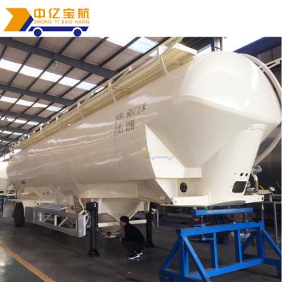 China Truck Trailer 3 Axle Silo Unload Bulk Tri Axle Wheat Flour Cement Plant Tank Truck 60ton Semi Trailer For Vietnam for sale