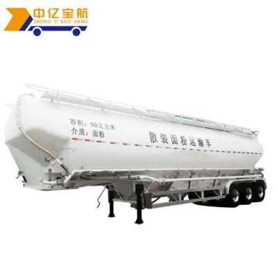 China Truck Trailer 60m3 Stainless Cement Concrete Powder Bulk Wheat Flour Transport Truck Tanker Semi Trailer Philippines for sale