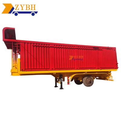 China Tip 40ft Self Hydraulic Self Transport Mine Trailer 40m3 Semi Truck Sinotruck Tractor Dump Tipper Drop Loading Trailer for sale