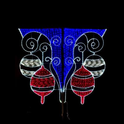 China IP44 Commercial Professional Waterproof Outdoor Decorative Street Use Pole 2D LED Butterfly Pattern Light for sale