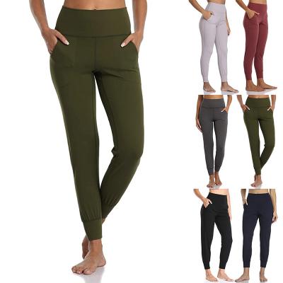 China 2022 Womens High Waist Breathable Pants Pocket Cropped Running Breathable Training Dance Yoga Leggings for sale