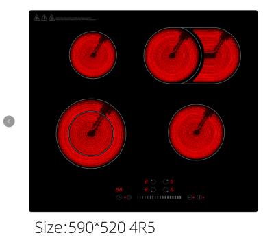 China Safety Feature 220V 6800W 4 Burner Kitchen Appliances Build In Infrared Cooker/Ceramic Hob/Electric Stove With CE EMC Touch Slide Control for sale