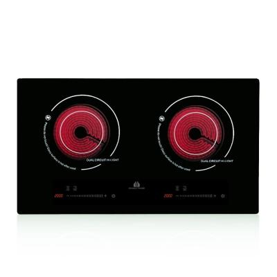 China Household 73cm Electric Ceramic Hob Black Glass Infrared Cooker With Touch Controls for sale