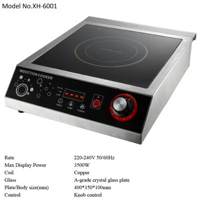 China Durable and intelligent CB, CE and made in Germany low price comercial induction cooker high power hotel cooktop hob XH-6001 3500W for sale