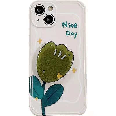 China Spring Flower Bracket Shockproof Cell Phone Case Creative Lazy Drama Lazy Drama All Anti Falling Cover Included for sale