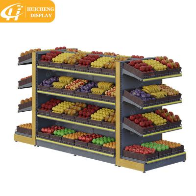 China Customized Double Sided Or Single Sided Fruit Shop Rack Fruit Store Rack Multilayer Grocery Shelves Gondola Supermarket Shelving Shelf Vegetable Display Rack for sale