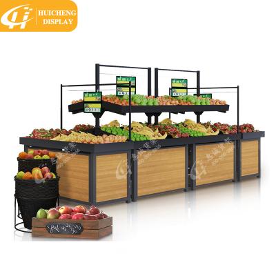 China Supermarket display device double-sided or single-sided fruits and vegetables rack supermarket fruit display rack for sale