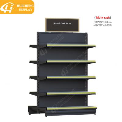 China Heavy Duty Double Sided Supermarket Display Shelves Cold Rolled Steel Goods Rack Gondola Supermarket Shelf for sale