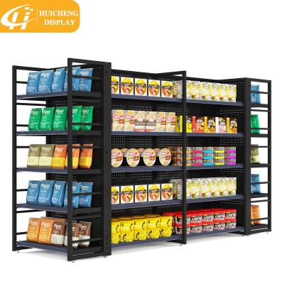 China Factory Direct Metal Display Rack Supermarket Shelves Double Sided Or Single Sided Display Shelf Supermarket Gondola Shelving for sale