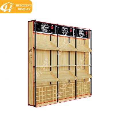 China Single-Sided Wholesale Wine Rack Shelf Display Wine Rack Wooden Wine Rack for sale