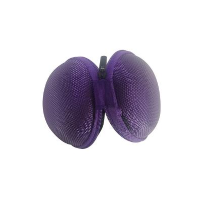 China Factory V-a37 Model Loading Tools Directly Customized Portable Purple Hard Bag And Convenience EVA Round Shape Shell Data Cable Storage Case for sale