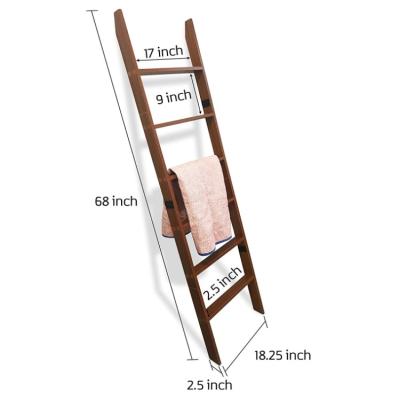 China New Classic 6-Foot/Postmodern Wall Storage Ladder Shelf Leaning Covering Bamboo Rack for sale