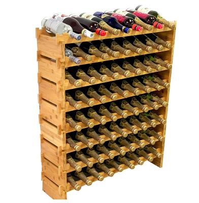 China 8 Layers Display Stand Wine Rack Sustainable Bamboo Wood Rack for sale