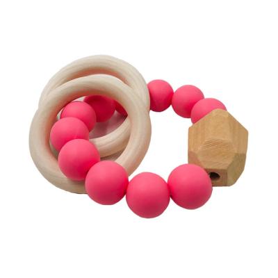 China Toy Wholesale Non Toxic Bpa Free Soft Silicone Teehter Toys Newest Baby Wooden Teethers for sale