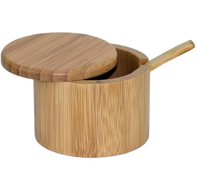 China Capacity Wood Lid Custom Sustainable Storage Organizer Bamboo Spice Box for sale