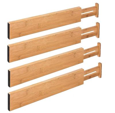 China Expandable Adjustable Drawer Organizer Kitchen Bamboo Drawer Dividers Organizer for sale