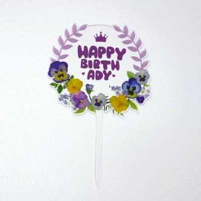 China Colorful Acrylic Cake Topper Diy Birthday Party Dessert Happy Birthday Cake Toppers Decoration For Baby Shower Cake Toppers Supplies for sale