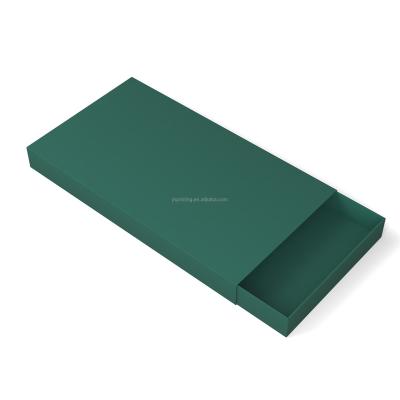 China Recycled materials luxury apparel gift box, Christmas favor paper color green, red and blackish whole version card, no drawer printing style, for sale