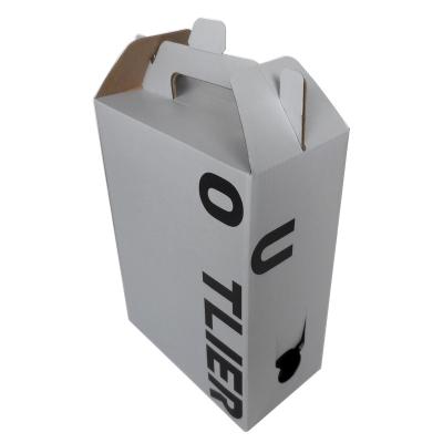 China Recyclable Corrugated Paper Packing Box With Handle for sale