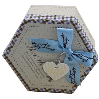 China Recyclable Polygonal Silk Ribbon Packing Cheap Custom Gift Box for sale