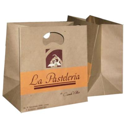 China Recyclable Factory Price Customized Brown Craft Paper Bags Wholesale, Kraft Paper Take Away Paper Bag, Fast Food Package Bag for sale