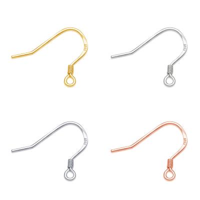 China DIY Earrings Wholesale Silver Wire Base Earring Hooks Jewelry Accessories Handmade Gold Plated 925 Sterling Silver Drop Earrings for sale