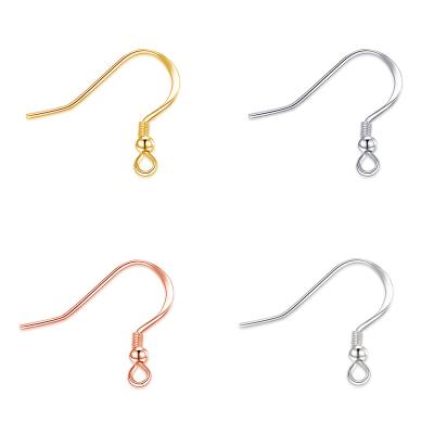 China Wholesale CLASSIC Earring Base Hooks Add Round Beads Jewelry Accessories Handmade Gold Plated 925 Sterling Silver Drop Earrings for sale