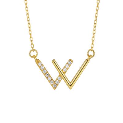 China FASHIONABLE Hot Selling Gold Plated 925 Sterling Silver Jewelry Capital English Initials Letter Pendant W Charm Necklace for sale