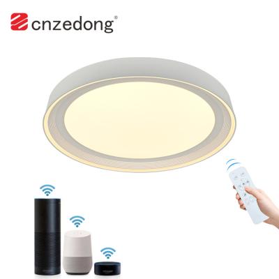 China Factory Wholesale Price Modern Indoor Round Shape Wifi Smart Control Dimmable RGB Modern Smart Led Ceiling Lamp for sale