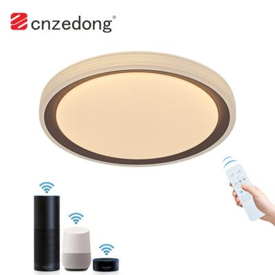 China Modern Light Color 2700k-6500k Modern Smart RGB Dimmable Outdoor Mounted Round Led Ceiling Lamps for sale