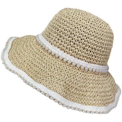 China Sunscreen Sunscreen Women Hand Fisherman Straw Sun Hat For Wholesale Pearl Sea Hook Straw Hat Summer Sunshade Sunscreen for sale