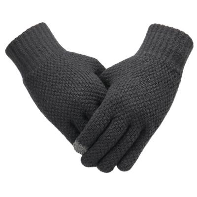 China Wholesale fashion full finger gloves new winter full finger warm warm gloves knitted magic mittens 2020 jacquard touch screen gloves thermal unisex plush gloves for sale