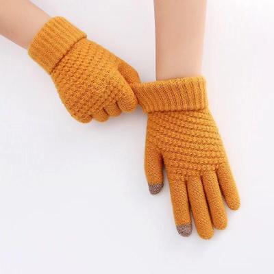 China Warm Knitting Gloves For Adults Warm Knitting Gloves For Adult Women Cashmere Knitted Plush Gloves Cashmere Women Autumn Winter Warm Thick Gloves Touch Screen Knitting Ski Gloves for sale