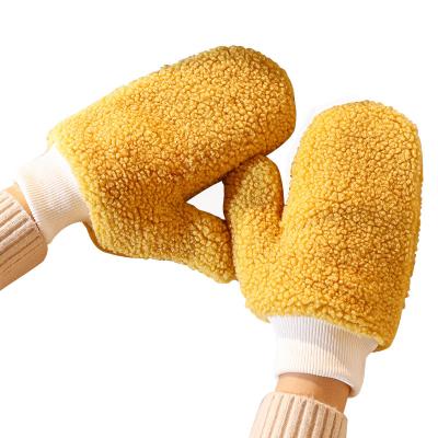 China Single Plain Female Fur Mittens With Warm Snow Ski Gloves Mittens Gift Thick String Winter Plush for sale