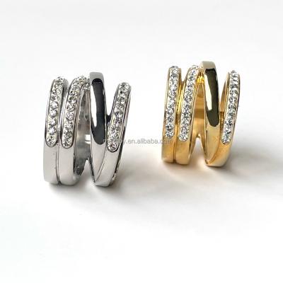 China Fashionable Gold Rings Women Silver Plated Diamond Rings Jewelry CLASSIC for sale