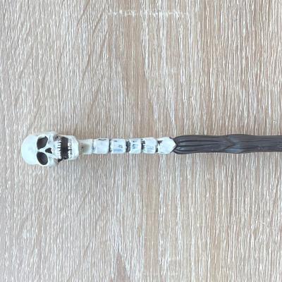 China Custom Harry Potter Death Eater Skulls Magic Wand Halloween Gift Resin Magical Wand Toy Gift for sale