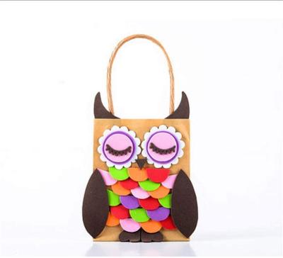 China Kraft Paper Bags Halloween Candy DIY Paper Bag Toys Children Cartoon Animal Kid Handmade Educational Toys for sale