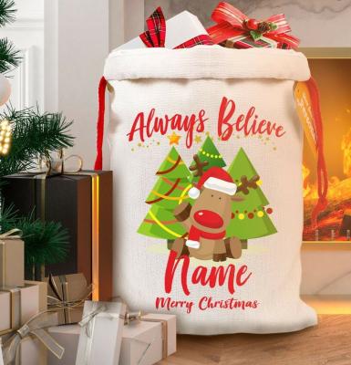 China Christmas Gift Bag Personalized Christmas Gift Bag-Santa Canvas Bag-Reindeer for sale